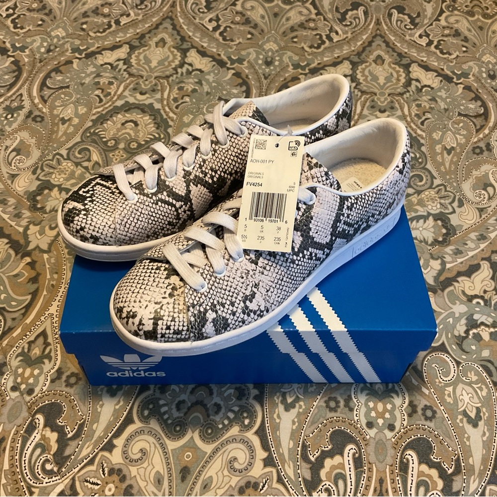 NWT RARE Adidas x Hyde Stan Smith Python Print Sneakers Wmns 6.5 Men 5.5